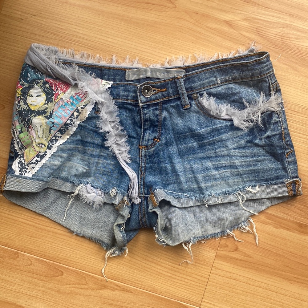 Custom, distressed one of a kind jean shorts!